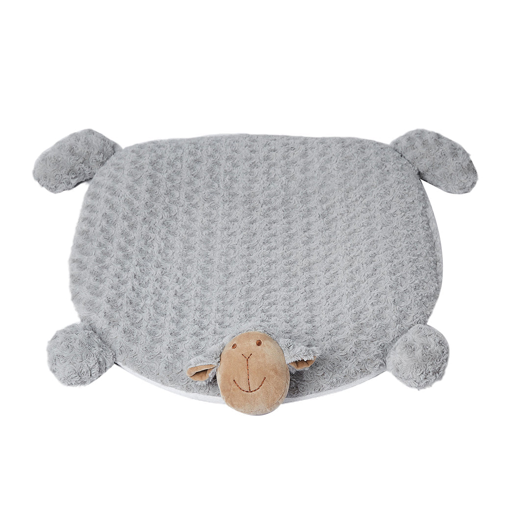 PaWz Orthopedic Calming Pet Cushion & Bed with Squeaky Corner Toys (Large, Grey)