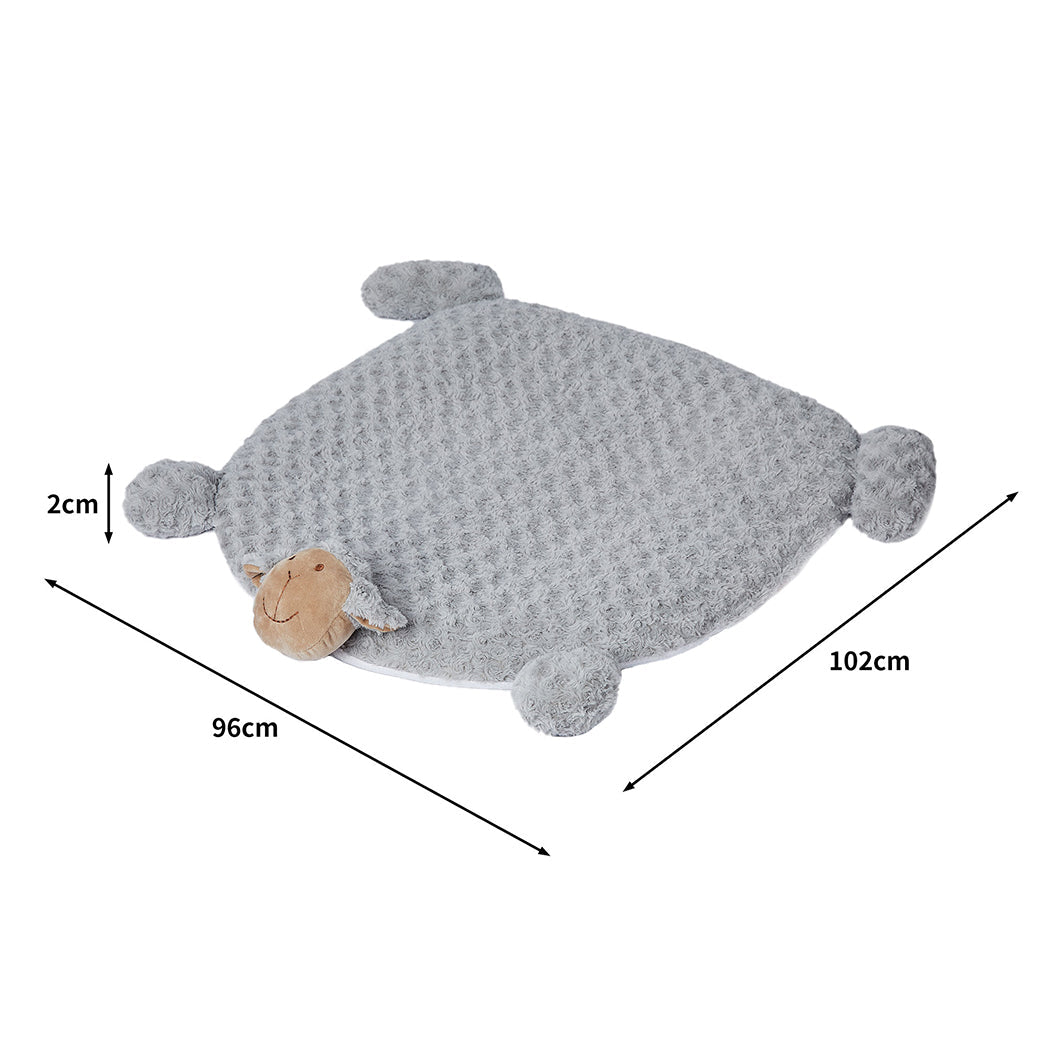 PaWz Orthopedic Calming Pet Cushion & Bed with Squeaky Corner Toys (Large, Grey)