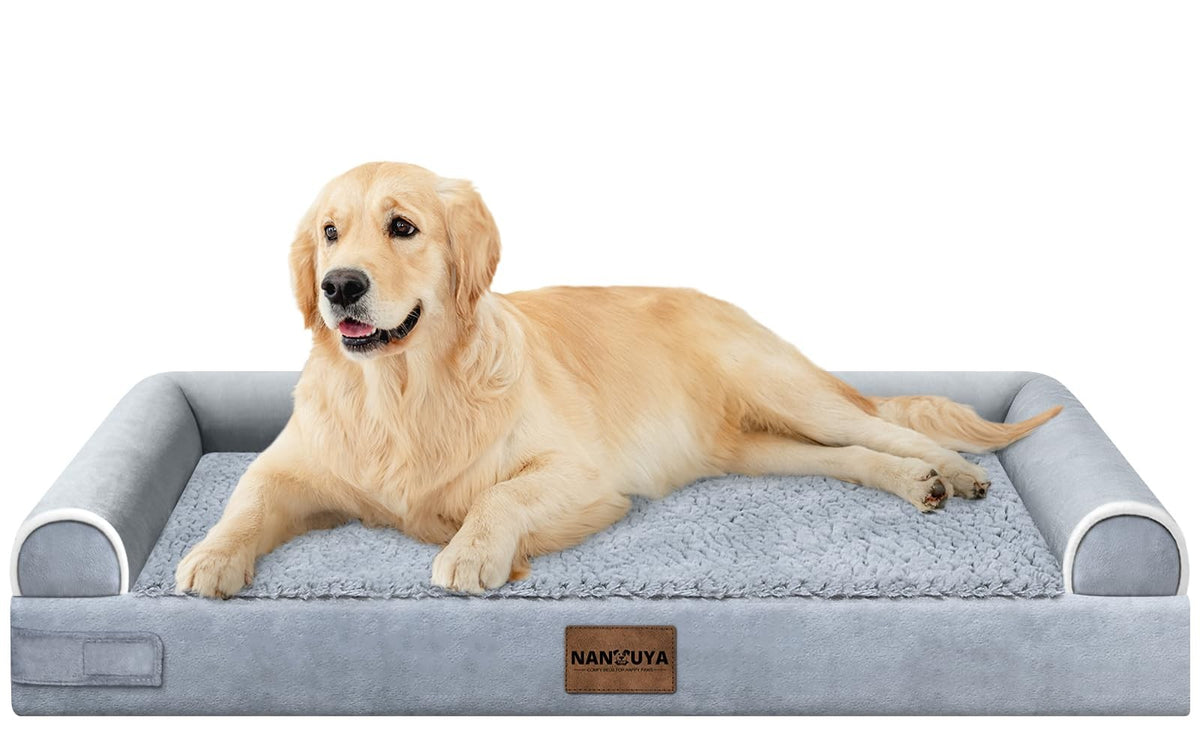 Orthopedic Dog Bed for Large Dogs 36 x 27 Inch Light Grey